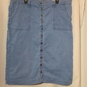 Woman's Inherit Clothing Company Midi Cassidy Denim Skirt Size 3XL